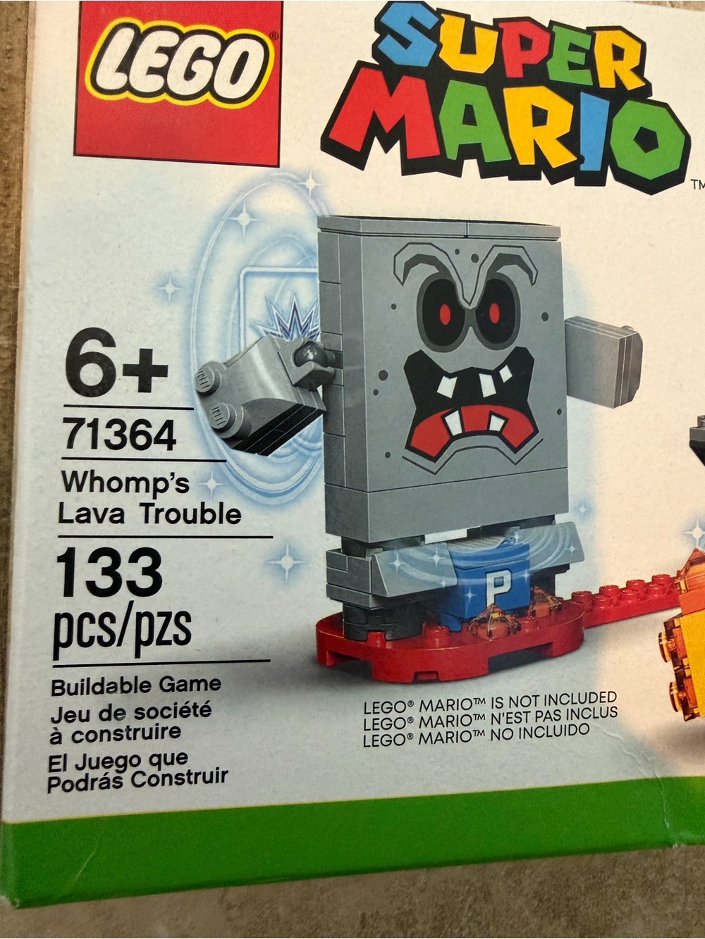 LEGO Super Mario Whomp's Lava Trouble Expansion Set - Gray/Red/Green #71364 NIB - Picture 2 of 8